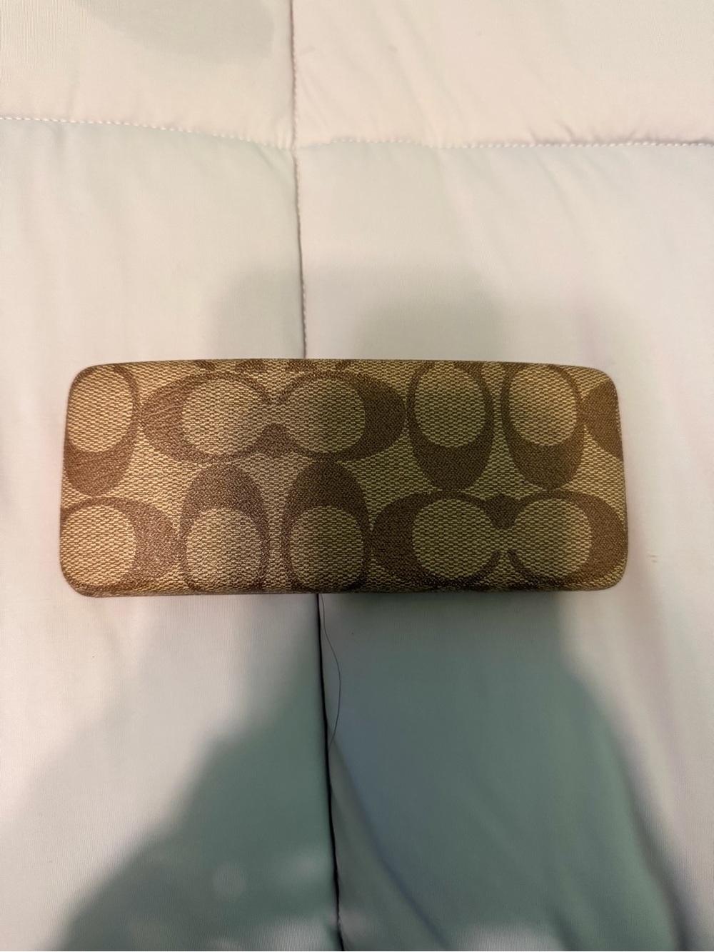 Coach Brown Signature Jacquard Eyeglass Case